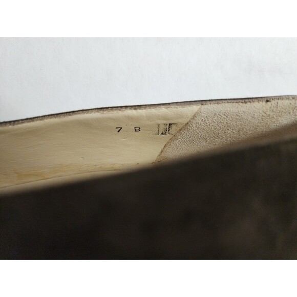 Rangoni Italy Womens Suede Leather Shoes 7B Green Mid-Heel 2.25" Slip On - Picture 10 of 12